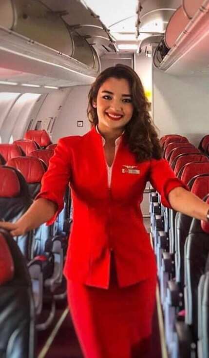 Sharon Shrestha in aeroplane